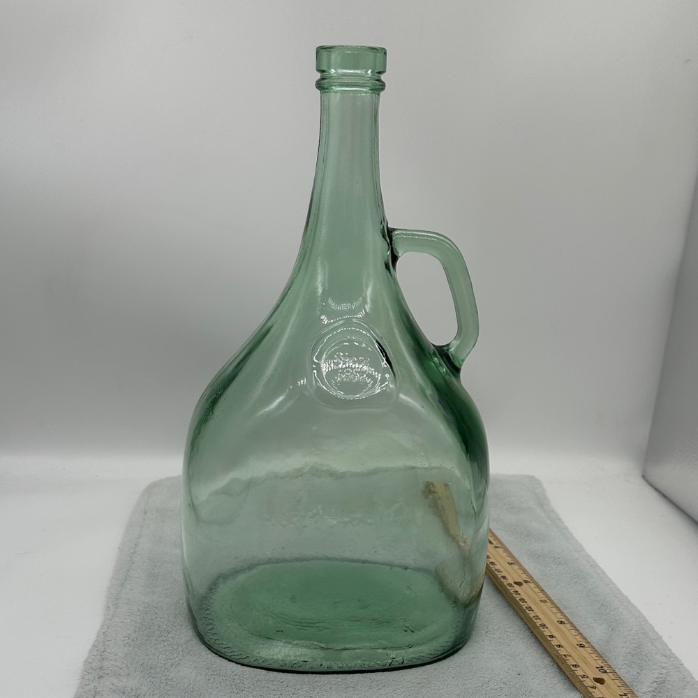 Vintage Paul Masson Light Green Glass Bottle Holds 3-Liters